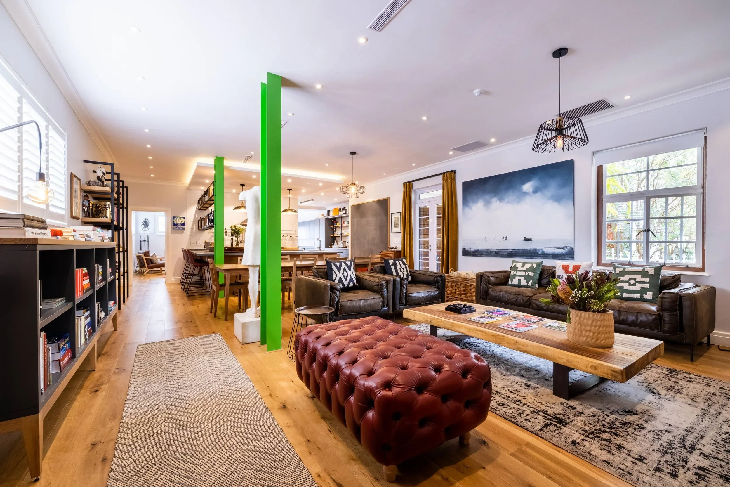 The living room of the Town apartment at Rozenhof Villas